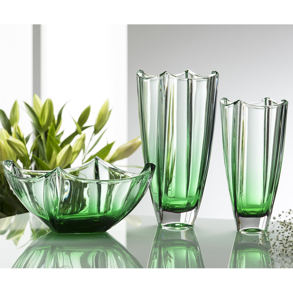 Galway Crystal Emerald Dune 10 Square Vase