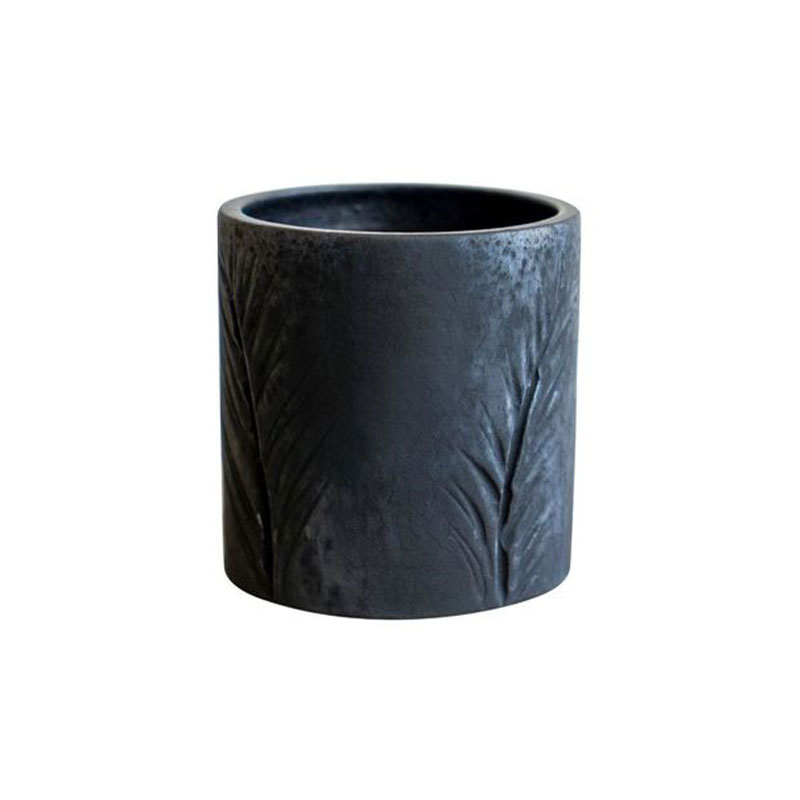 Kew Eclectic Orangery Handthrown Palm Planter D10cm, Basalt