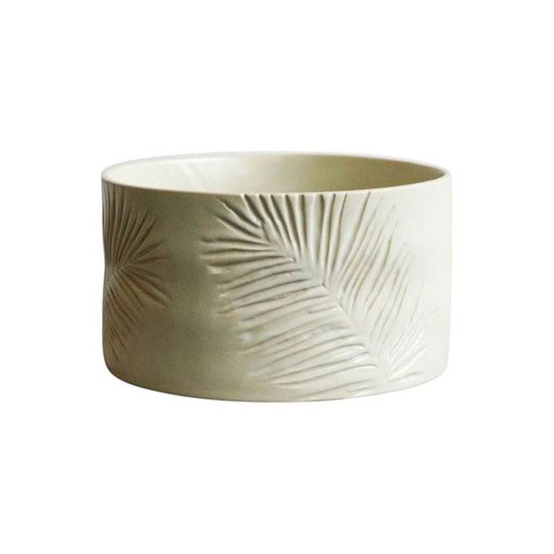 Kew Botanical Retreat Stoneware Sago Palm Bowl D18cm, Cream