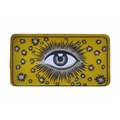 Eye Rectangular Handpainted Iron Tray 32 x 17cm, Yellow