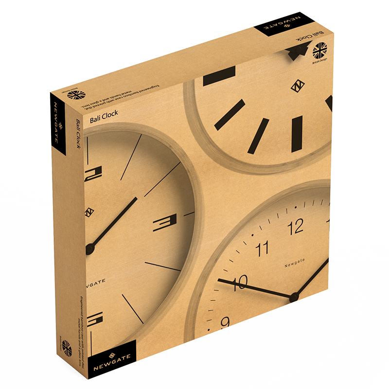 Bali Wall Clock Hovercraft Dial 30cm, Light Bamboo