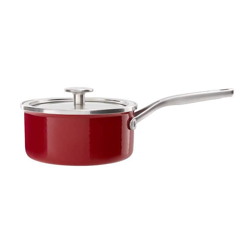 Steel Core Enamel Saucepan 16cm, Empire Red