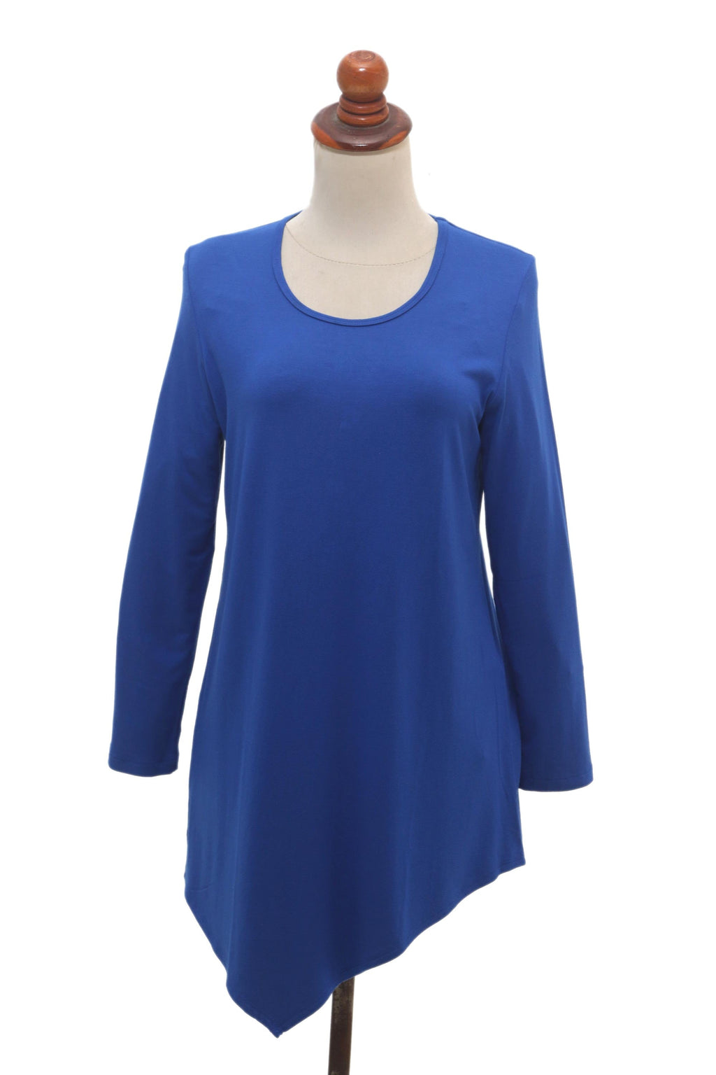 Hand Crafted Asymmetrical Blue Modal Top - Tulip