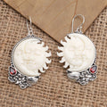 Hand Crafted Sun and Moon Dangle Earrings - Celestial Siblings